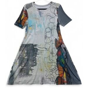 3 Potato Dress Multicolor One Size Abstract Artsy Lagenlook